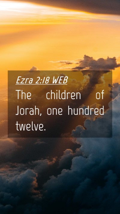 Picture 04 - Ezra 2:18 WEB Mobile Phone Wallpaper - The children of Jorah, one hundred - Mobile Bible Verse Wallpaper