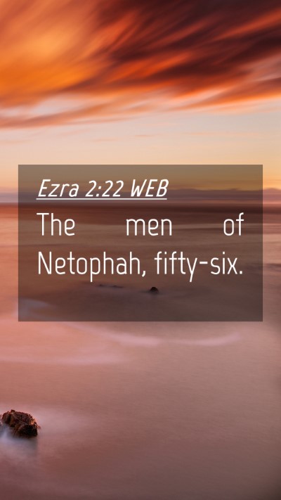 Picture 04 - Ezra 2:22 WEB Mobile Phone Wallpaper - The men of Netophah, - Mobile Bible Verse Wallpaper