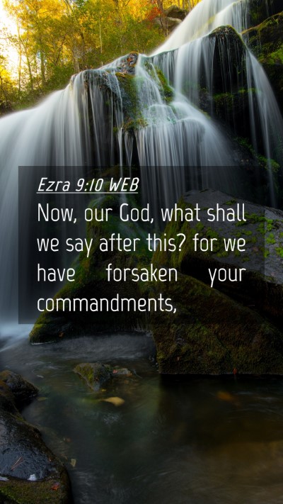Picture 04 - Ezra 9:10 WEB Mobile Phone Wallpaper - Now, our God, what shall we say after this? for - Mobile Bible Verse Wallpaper