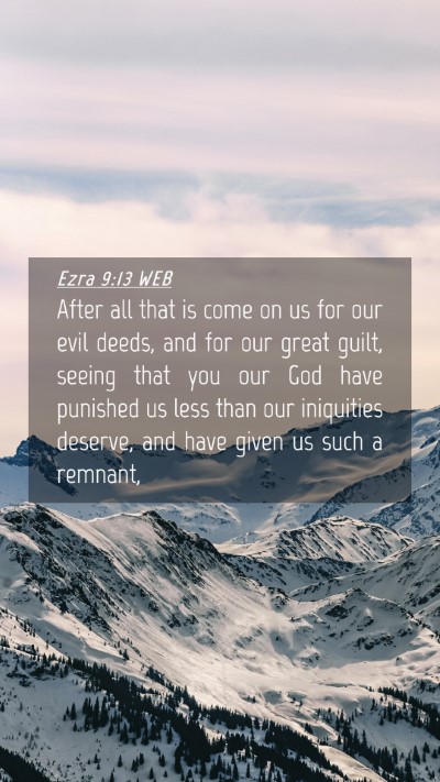 Picture 04 - Ezra 9:13 WEB Mobile Phone Wallpaper - After all that is come on us for our evil deeds, - Mobile Bible Verse Wallpaper