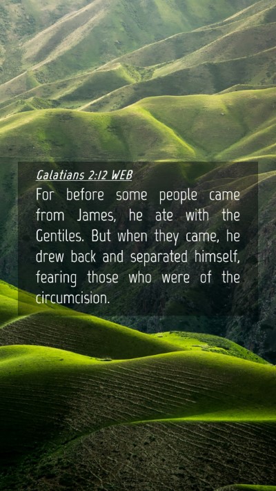 Picture 04 - Galatians 2:12 WEB Mobile Phone Wallpaper - For before some people came from James, he ate - Mobile Bible Verse Wallpaper