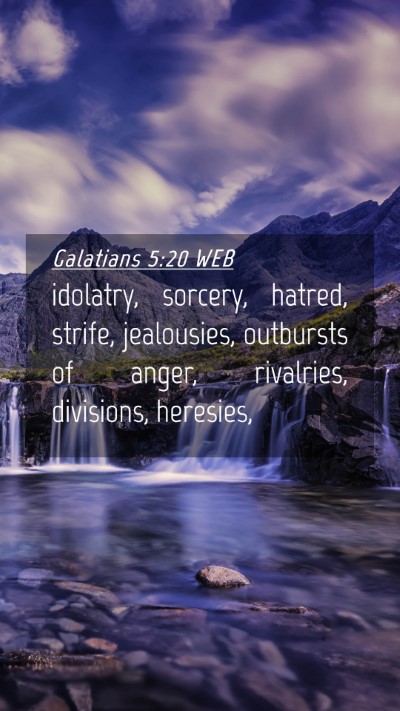 Picture 04 - Galatians 5:20 WEB Mobile Phone Wallpaper - idolatry, sorcery, hatred, strife, jealousies, - Mobile Bible Verse Wallpaper