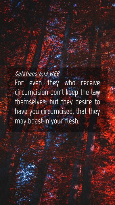 Picture 04 - Galatians 6:13 WEB Mobile Phone Wallpaper - For even they who receive circumcision don't keep - Mobile Bible Verse Wallpaper
