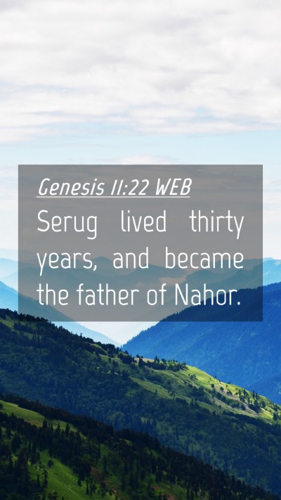 Picture 04 - Genesis 11:22 WEB Mobile Phone Wallpaper - Serug lived thirty years, and became the father - Mobile Bible Verse Wallpaper