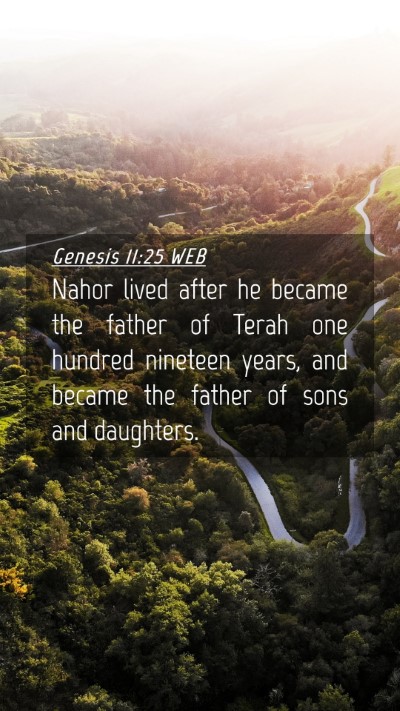 Picture 04 - Genesis 11:25 WEB Mobile Phone Wallpaper - Nahor lived after he became the father of Terah - Mobile Bible Verse Wallpaper