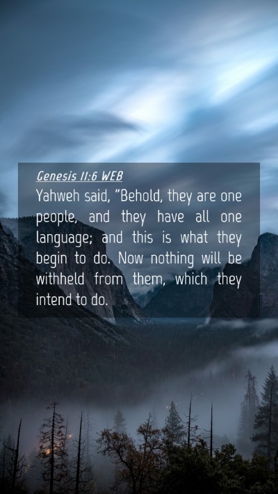 Picture 04 - Genesis 11:6 WEB Mobile Phone Wallpaper - Yahweh said, 