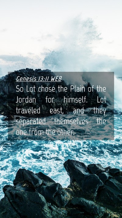 Picture 04 - Genesis 13:11 WEB Mobile Phone Wallpaper - So Lot chose the Plain of the Jordan for himself. - Mobile Bible Verse Wallpaper
