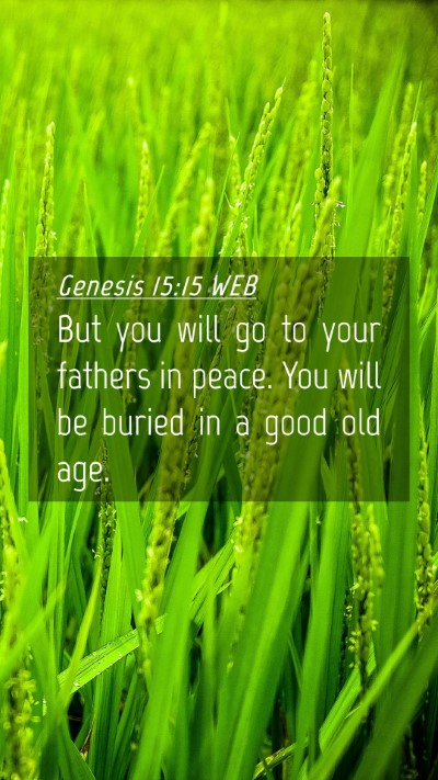 Picture 04 - Genesis 15:15 WEB Mobile Phone Wallpaper - But you will go to your fathers in peace. You - Mobile Bible Verse Wallpaper