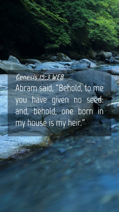 Picture 04 - Genesis 15:3 WEB Mobile Phone Wallpaper - Abram said, 