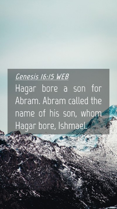 Picture 04 - Genesis 16:15 WEB Mobile Phone Wallpaper - Hagar bore a son for Abram. Abram called the name - Mobile Bible Verse Wallpaper