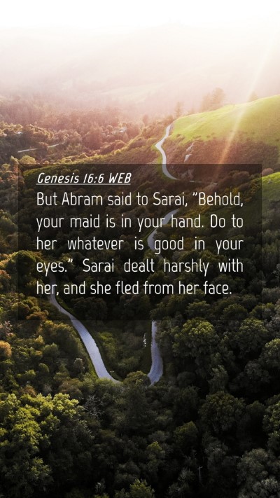 Picture 04 - Genesis 16:6 WEB Mobile Phone Wallpaper - But Abram said to Sarai, 