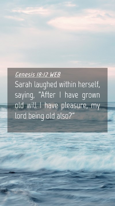 Picture 04 - Genesis 18:12 WEB Mobile Phone Wallpaper - Sarah laughed within herself, saying, 