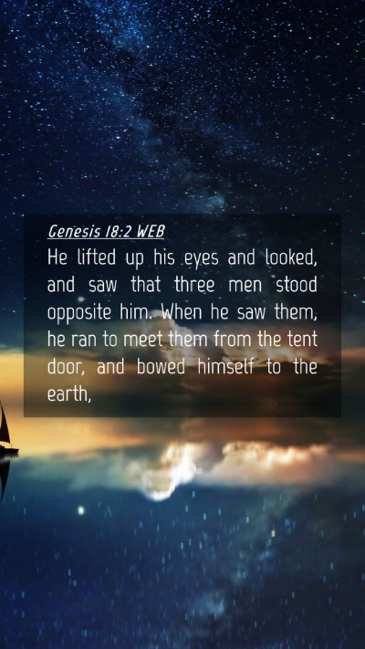 Picture 04 - Genesis 18:2 WEB Mobile Phone Wallpaper - He lifted up his eyes and looked, and saw that - Mobile Bible Verse Wallpaper