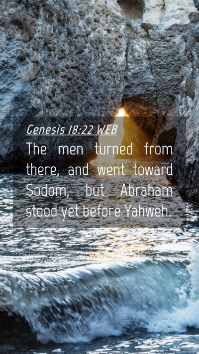 Picture 04 - Genesis 18:22 WEB Mobile Phone Wallpaper - The men turned from there, and went toward Sodom, - Mobile Bible Verse Wallpaper
