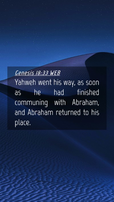 Picture 04 - Genesis 18:33 WEB Mobile Phone Wallpaper - Yahweh went his way, as soon as he had finished - Mobile Bible Verse Wallpaper