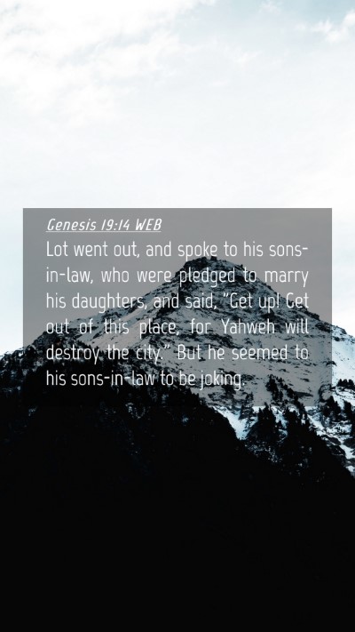 Picture 04 - Genesis 19:14 WEB Mobile Phone Wallpaper - Lot went out, and spoke to his sons-in-law, who - Mobile Bible Verse Wallpaper