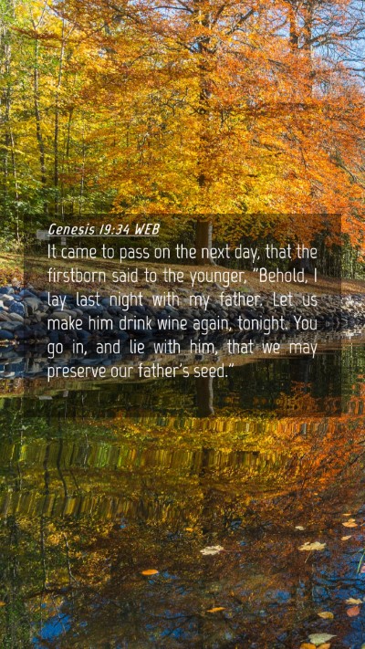 Picture 04 - Genesis 19:34 WEB Mobile Phone Wallpaper - It came to pass on the next day, that the - Mobile Bible Verse Wallpaper
