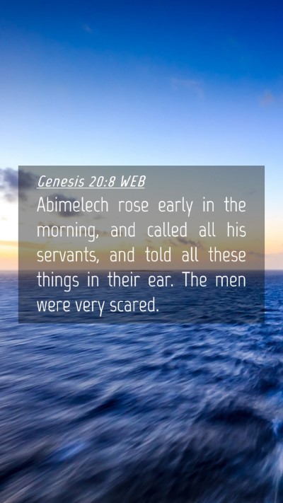 Picture 04 - Genesis 20:8 WEB Mobile Phone Wallpaper - Abimelech rose early in the morning, and called - Mobile Bible Verse Wallpaper