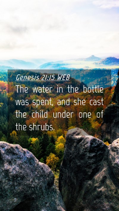 Picture 04 - Genesis 21:15 WEB Mobile Phone Wallpaper - The water in the bottle was spent, and she cast - Mobile Bible Verse Wallpaper