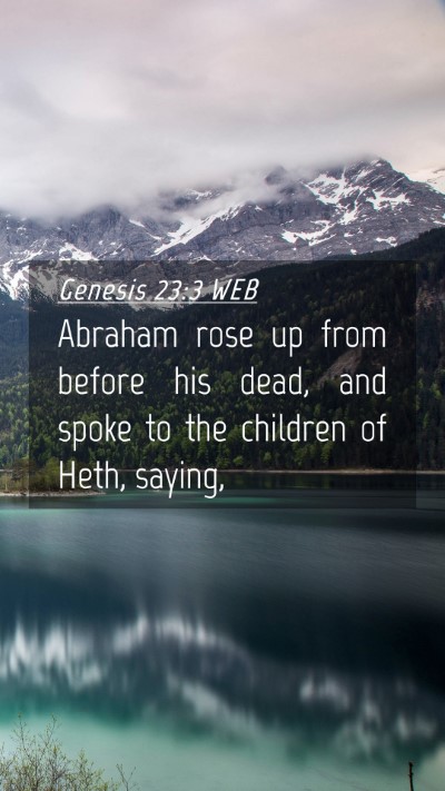 Picture 04 - Genesis 23:3 WEB Mobile Phone Wallpaper - Abraham rose up from before his dead, and spoke - Mobile Bible Verse Wallpaper