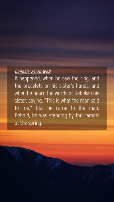 Picture 04 - Genesis 24:30 WEB Mobile Phone Wallpaper - It happened, when he saw the ring, and the - Mobile Bible Verse Wallpaper