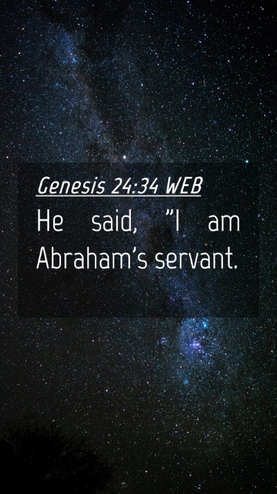 Picture 04 - Genesis 24:34 WEB Mobile Phone Wallpaper - He said, 