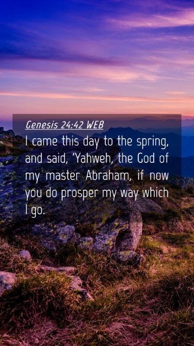 Picture 04 - Genesis 24:42 WEB Mobile Phone Wallpaper - I came this day to the spring, and said, 'Yahweh, - Mobile Bible Verse Wallpaper