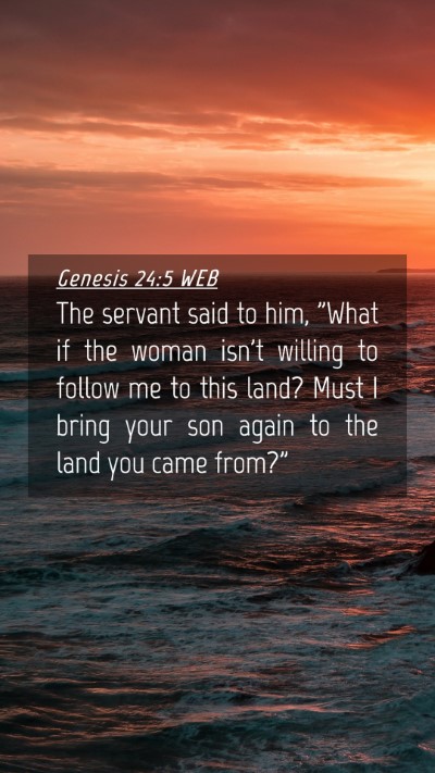 Picture 04 - Genesis 24:5 WEB Mobile Phone Wallpaper - The servant said to him, 