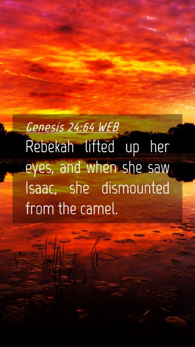 Picture 04 - Genesis 24:64 WEB Mobile Phone Wallpaper - Rebekah lifted up her eyes, and when she saw - Mobile Bible Verse Wallpaper