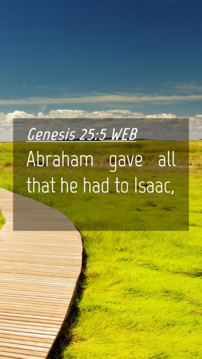 Picture 04 - Genesis 25:5 WEB Mobile Phone Wallpaper - Abraham gave all that he had to - Mobile Bible Verse Wallpaper