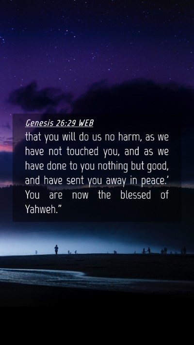 Picture 04 - Genesis 26:29 WEB Mobile Phone Wallpaper - that you will do us no harm, as we have not - Mobile Bible Verse Wallpaper