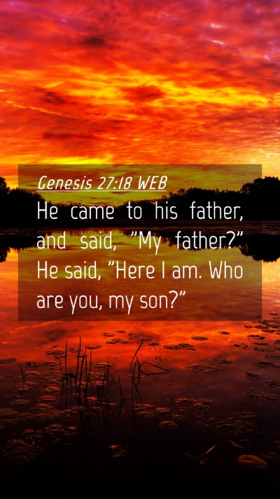 Picture 04 - Genesis 27:18 WEB Mobile Phone Wallpaper - He came to his father, and said, 