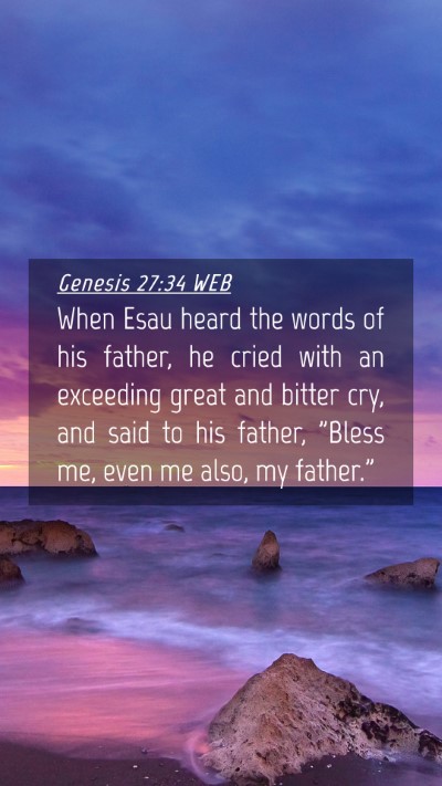 Picture 04 - Genesis 27:34 WEB Mobile Phone Wallpaper - When Esau heard the words of his father, he cried - Mobile Bible Verse Wallpaper