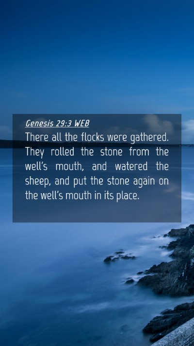 Picture 04 - Genesis 29:3 WEB Mobile Phone Wallpaper - There all the flocks were gathered. They rolled - Mobile Bible Verse Wallpaper