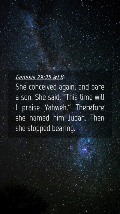 Picture 04 - Genesis 29:35 WEB Mobile Phone Wallpaper - She conceived again, and bare a son. She said, - Mobile Bible Verse Wallpaper