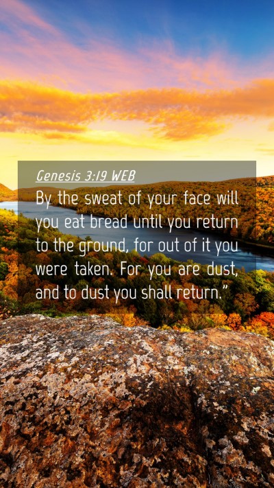 Picture 04 - Genesis 3:19 WEB Mobile Phone Wallpaper - By the sweat of your face will you eat bread - Mobile Bible Verse Wallpaper
