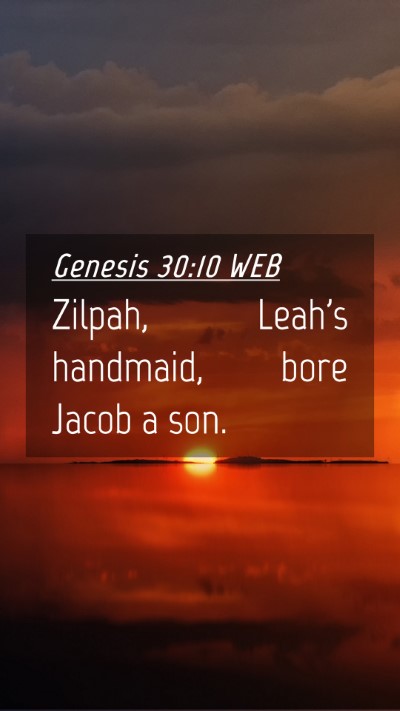Picture 04 - Genesis 30:10 WEB Mobile Phone Wallpaper - Zilpah, Leah's handmaid, bore Jacob a - Mobile Bible Verse Wallpaper
