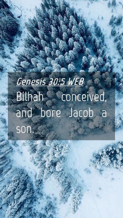 Picture 04 - Genesis 30:5 WEB Mobile Phone Wallpaper - Bilhah conceived, and bore Jacob a - Mobile Bible Verse Wallpaper