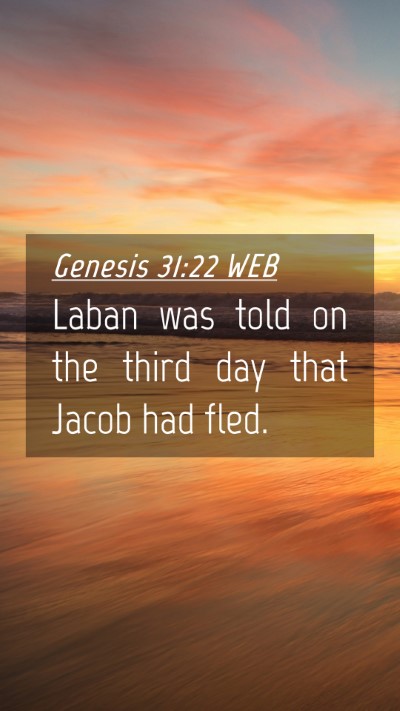 Picture 04 - Genesis 31:22 WEB Mobile Phone Wallpaper - Laban was told on the third day that Jacob had - Mobile Bible Verse Wallpaper