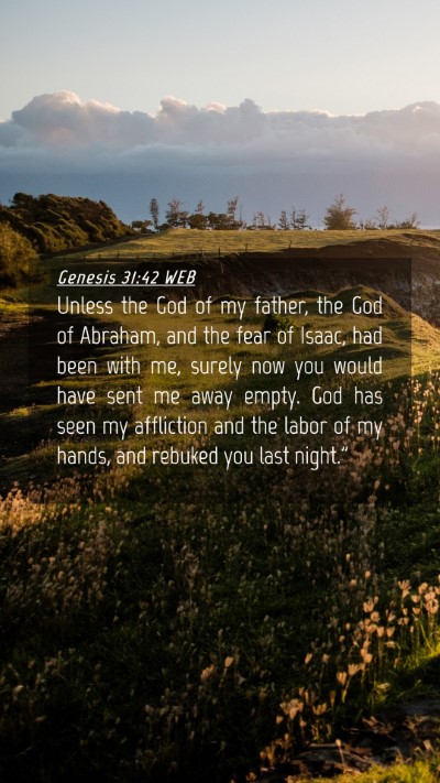 Picture 04 - Genesis 31:42 WEB Mobile Phone Wallpaper - Unless the God of my father, the God of Abraham, - Mobile Bible Verse Wallpaper