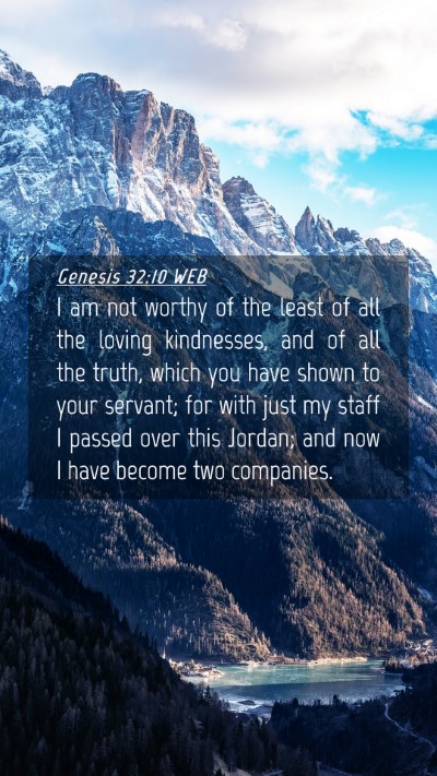 Picture 04 - Genesis 32:10 WEB Mobile Phone Wallpaper - I am not worthy of the least of all the loving - Mobile Bible Verse Wallpaper