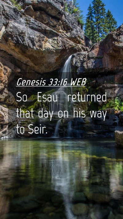 Picture 04 - Genesis 33:16 WEB Mobile Phone Wallpaper - So Esau returned that day on his way to - Mobile Bible Verse Wallpaper