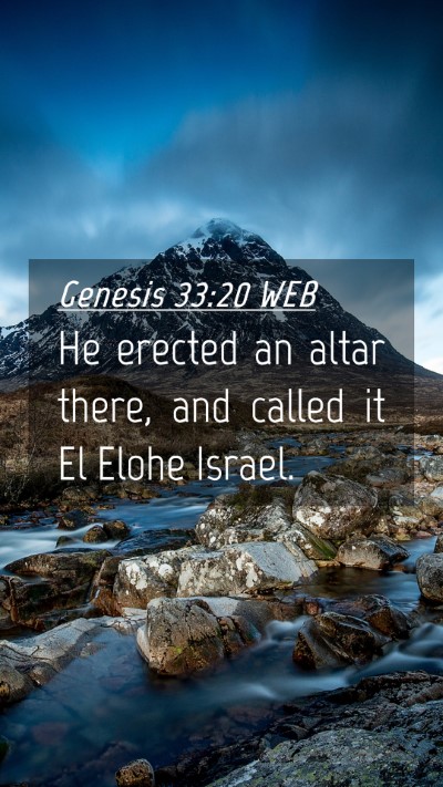 Picture 04 - Genesis 33:20 WEB Mobile Phone Wallpaper - He erected an altar there, and called it El Elohe - Mobile Bible Verse Wallpaper
