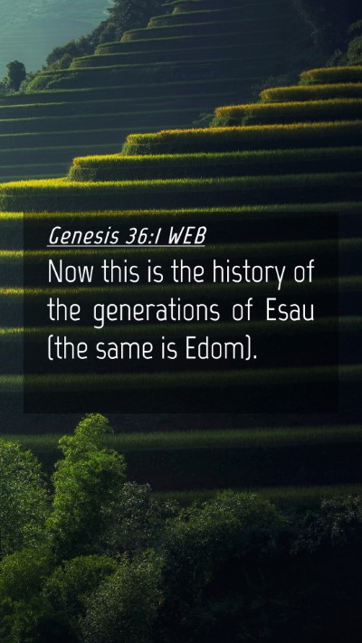 Picture 04 - Genesis 36:1 WEB Mobile Phone Wallpaper - Now this is the history of the generations of - Mobile Bible Verse Wallpaper