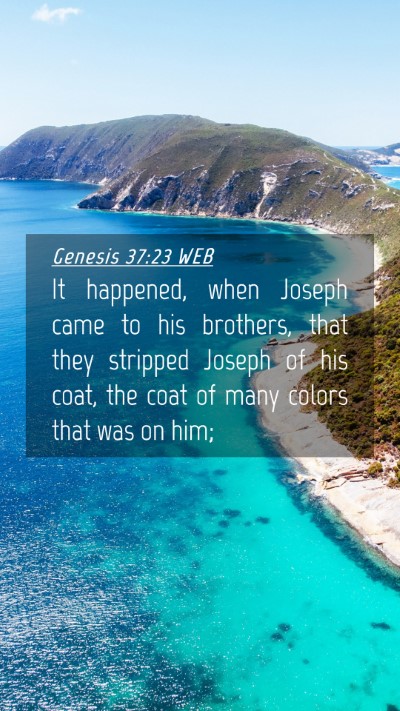 Picture 04 - Genesis 37:23 WEB Mobile Phone Wallpaper - It happened, when Joseph came to his brothers, - Mobile Bible Verse Wallpaper