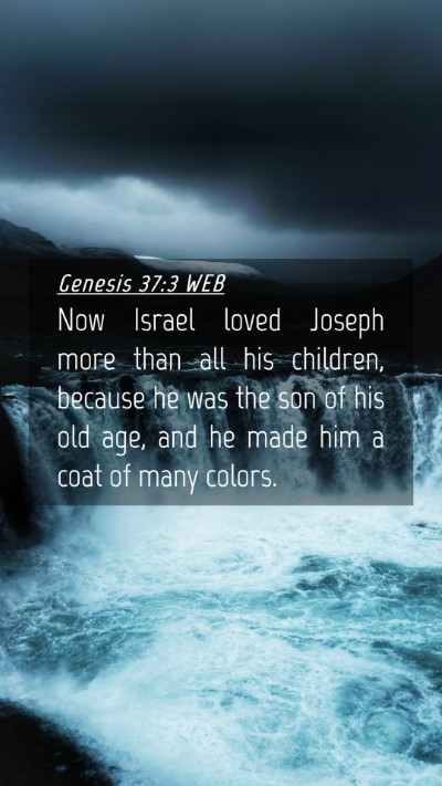 Picture 04 - Genesis 37:3 WEB Mobile Phone Wallpaper - Now Israel loved Joseph more than all his - Mobile Bible Verse Wallpaper