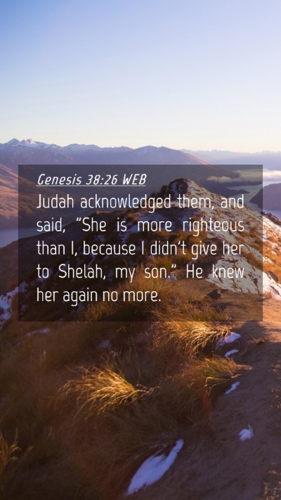 Picture 04 - Genesis 38:26 WEB Mobile Phone Wallpaper - Judah acknowledged them, and said, 