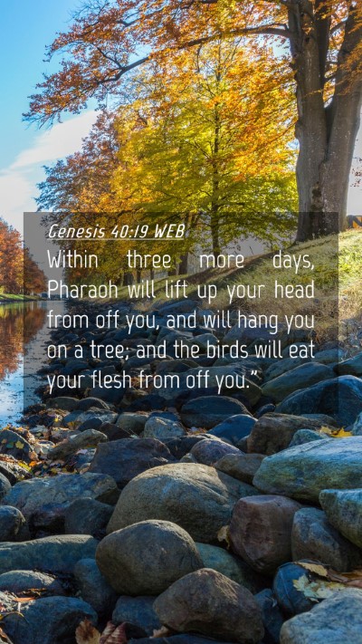 Picture 04 - Genesis 40:19 WEB Mobile Phone Wallpaper - Within three more days, Pharaoh will lift up your - Mobile Bible Verse Wallpaper