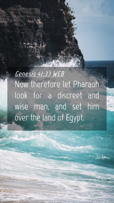 Picture 04 - Genesis 41:33 WEB Mobile Phone Wallpaper - Now therefore let Pharaoh look for a discreet and - Mobile Bible Verse Wallpaper