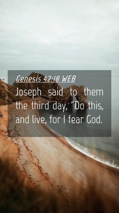 Picture 04 - Genesis 42:18 WEB Mobile Phone Wallpaper - Joseph said to them the third day, 